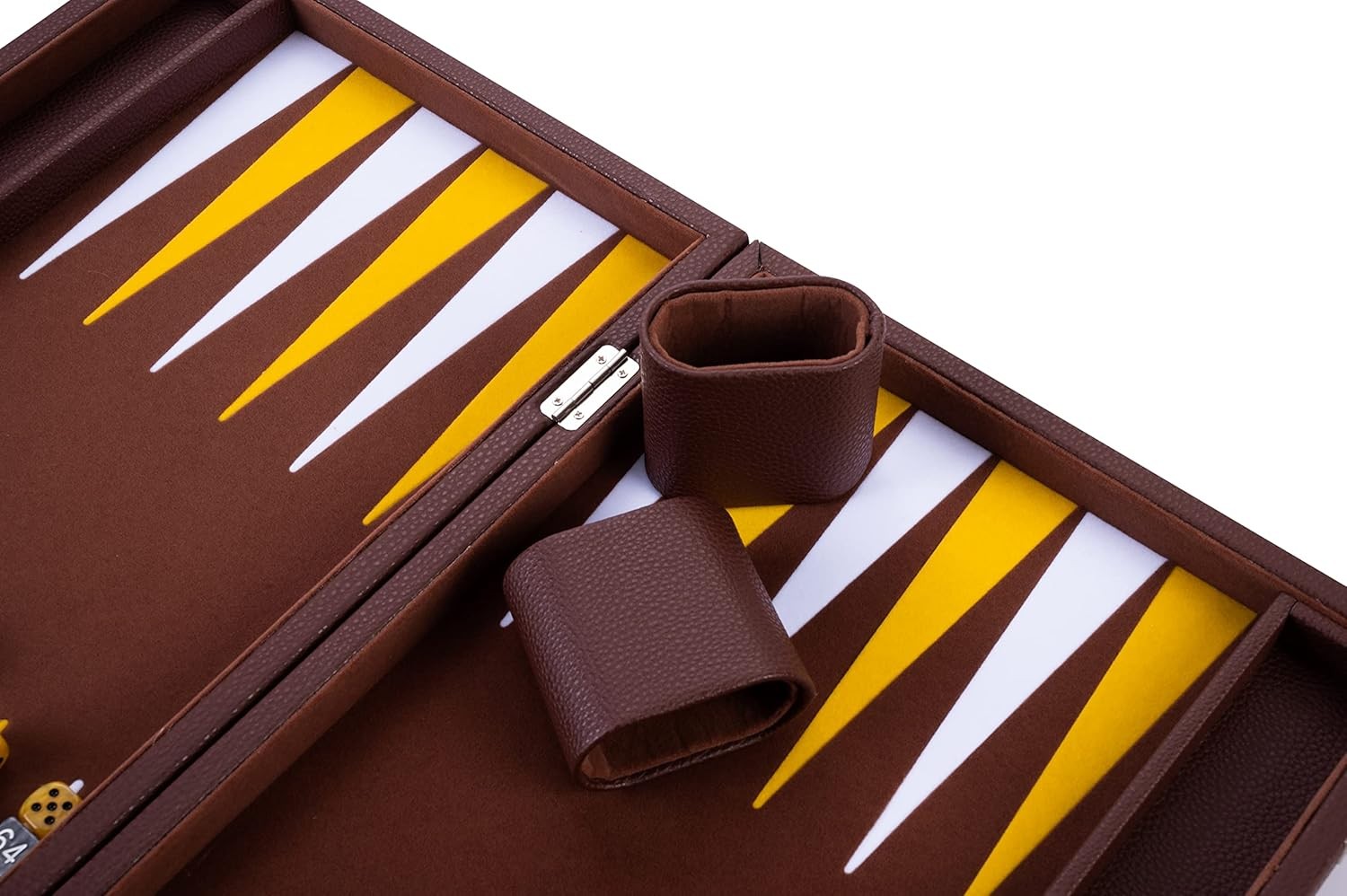 Luxury Backgammon Set 18in Faux Leather Case Large Strategy Board Game