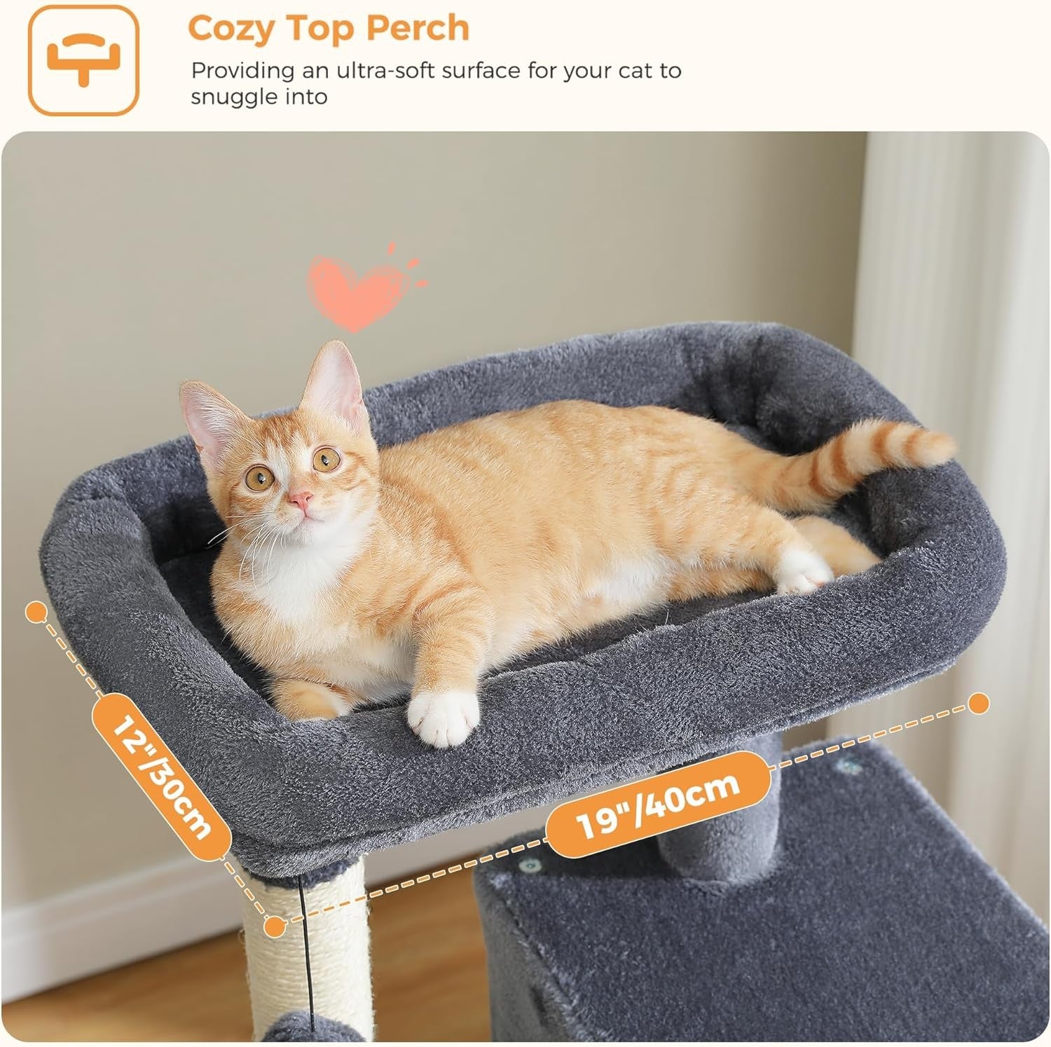 116cm Cat Tree Tower Multi Level Scratching Posts Condo Hammock Dark Grey