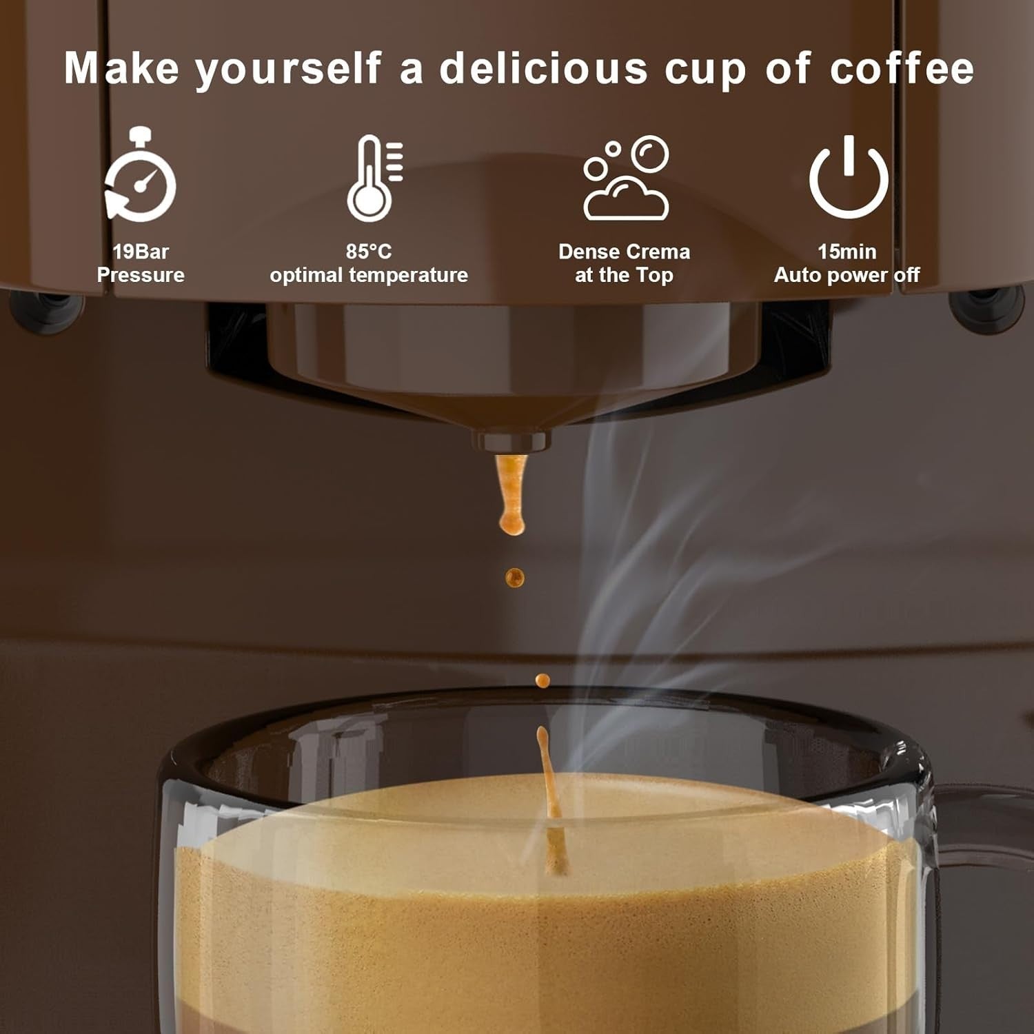 4-in-1 Espresso Coffee Maker | 19Bar High Pressure | Multi Capsule
