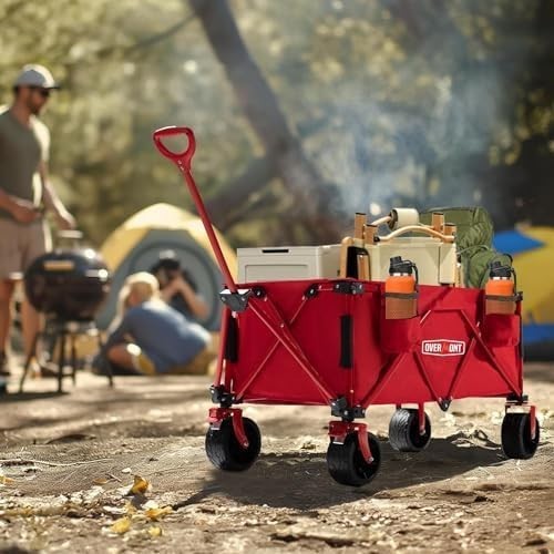 Heavy Duty Folding Festival Camping Wagon Trolley Cart 330lbs Red