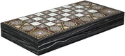 20 Inch Wooden Backgammon Set Mother of Pearl Style Folding Luxury Board Game