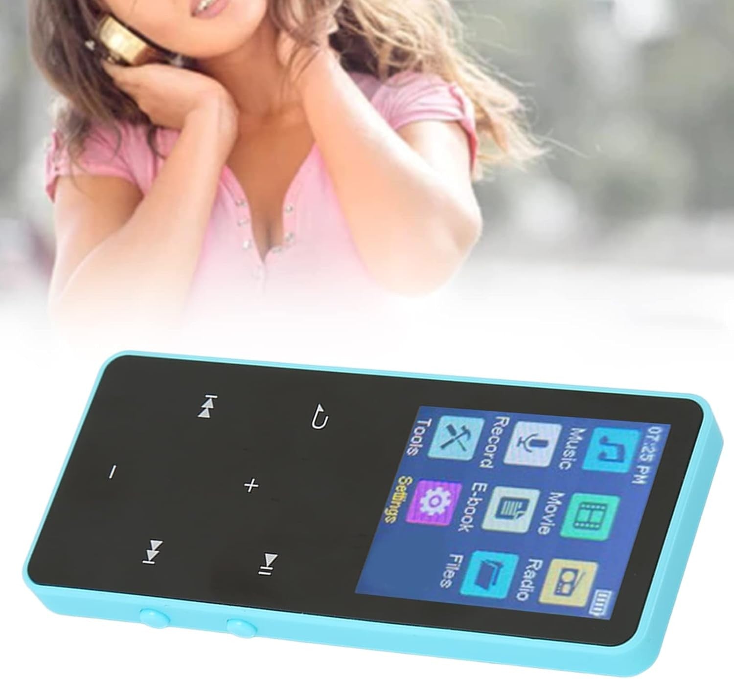 Bluetooth 5.0 MP3 MP4 Player 1.8" Touch 8GB HiFi Blue