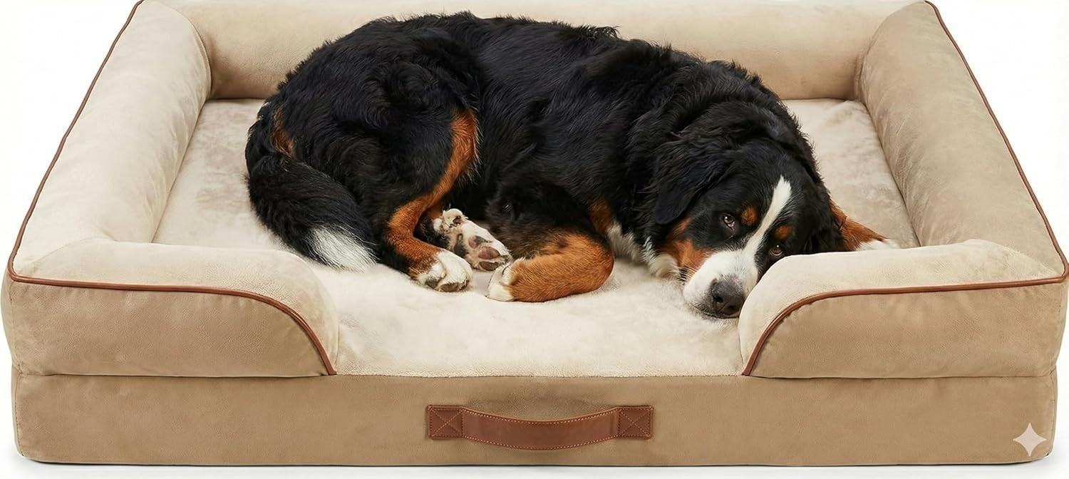 Codi Extra Large Orthopedic Memory Foam Dog Bed Washable Sofa U-Shape 106cm