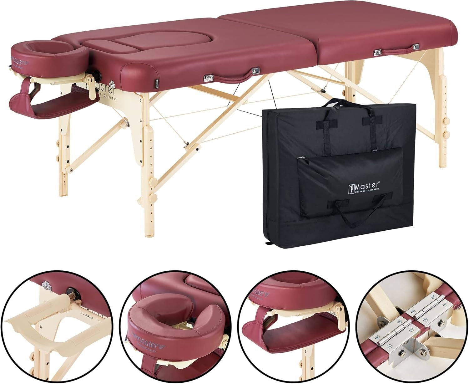 76cm Pregnancy Massage Table Portable Spa Beauty Bed with Belly Support Red