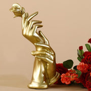 Gold Hand-in-Hand Sculpture • Romantic Resin Couple Ornament • Elegant Gift