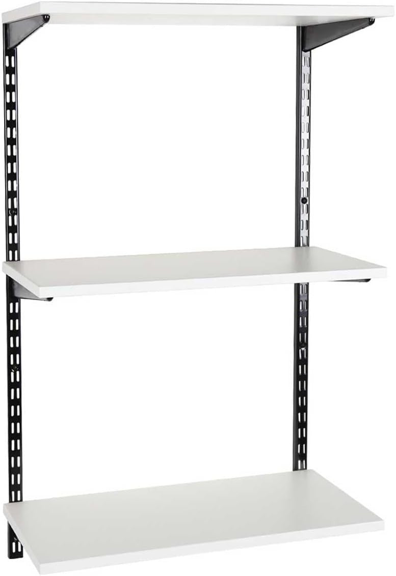 3-Tier Adjustable Floating Wall Shelf Black & White 100x60x32cm