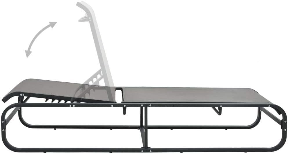 Adjustable Outdoor Sun Lounger Recliner with Water-Resistant Textilene & Durable