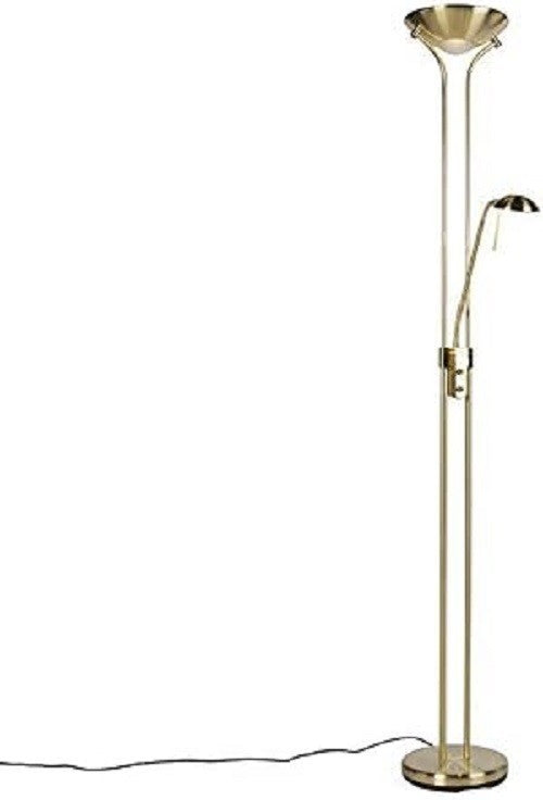 Gold Floor Lamp with Reading Light Dimmable LED Modern Uplighter E27