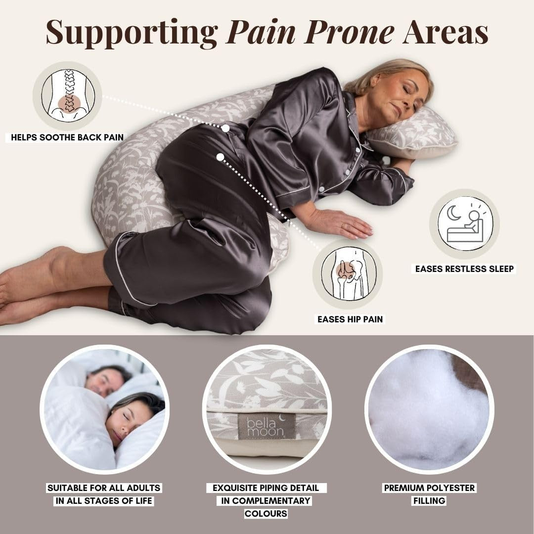 Cooling C-Shape Body Pillow Pregnancy Back Pain Relief Side Sleeper