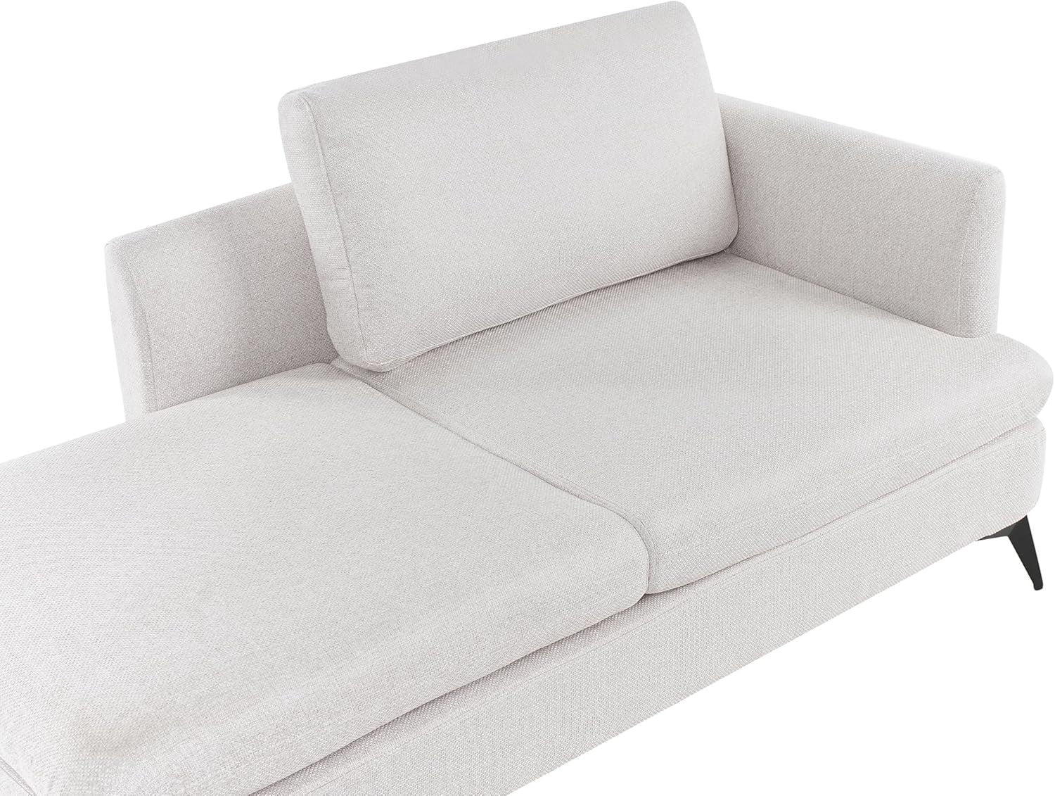 Modern Right Hand Chaise Lounge Beige Water-Repellent Fabric Sofa Seat
