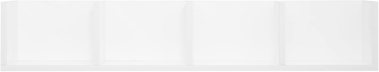 Wall Mount CD DVD Blu Ray Storage Shelf 4 Cube Media Rack White 95cm