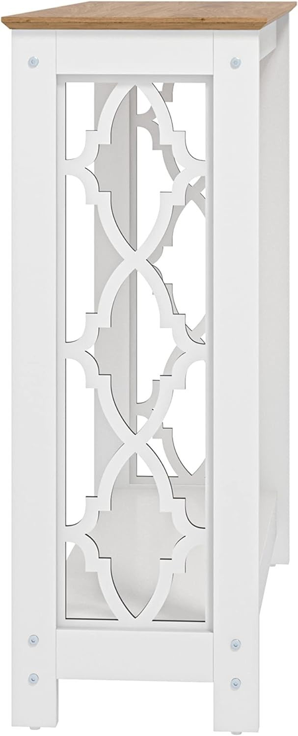 Console Table White Oak Modern Hallway Shelf Unit Slim Storage 90cm