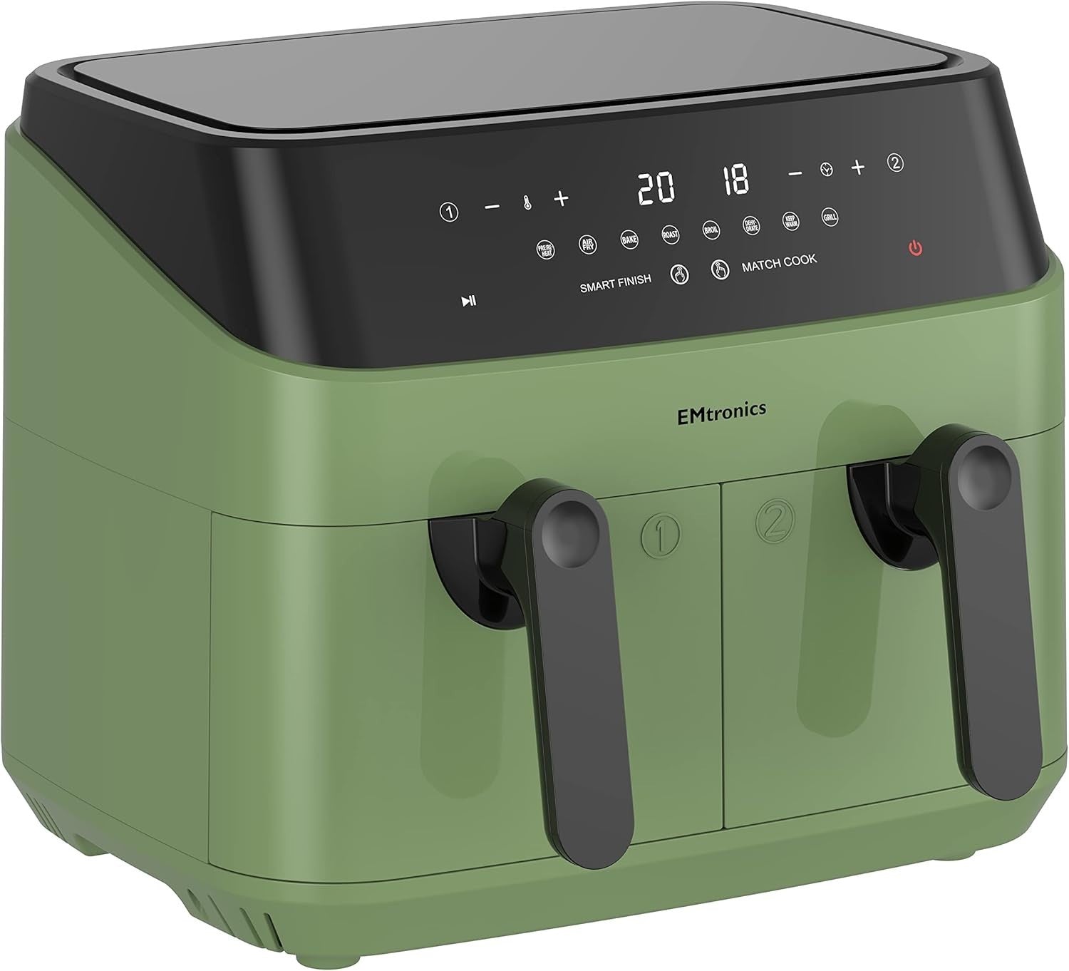 Dual Air Fryer XL 9L Family Size | 8 Presets Healthy Cooking | Sage Green
