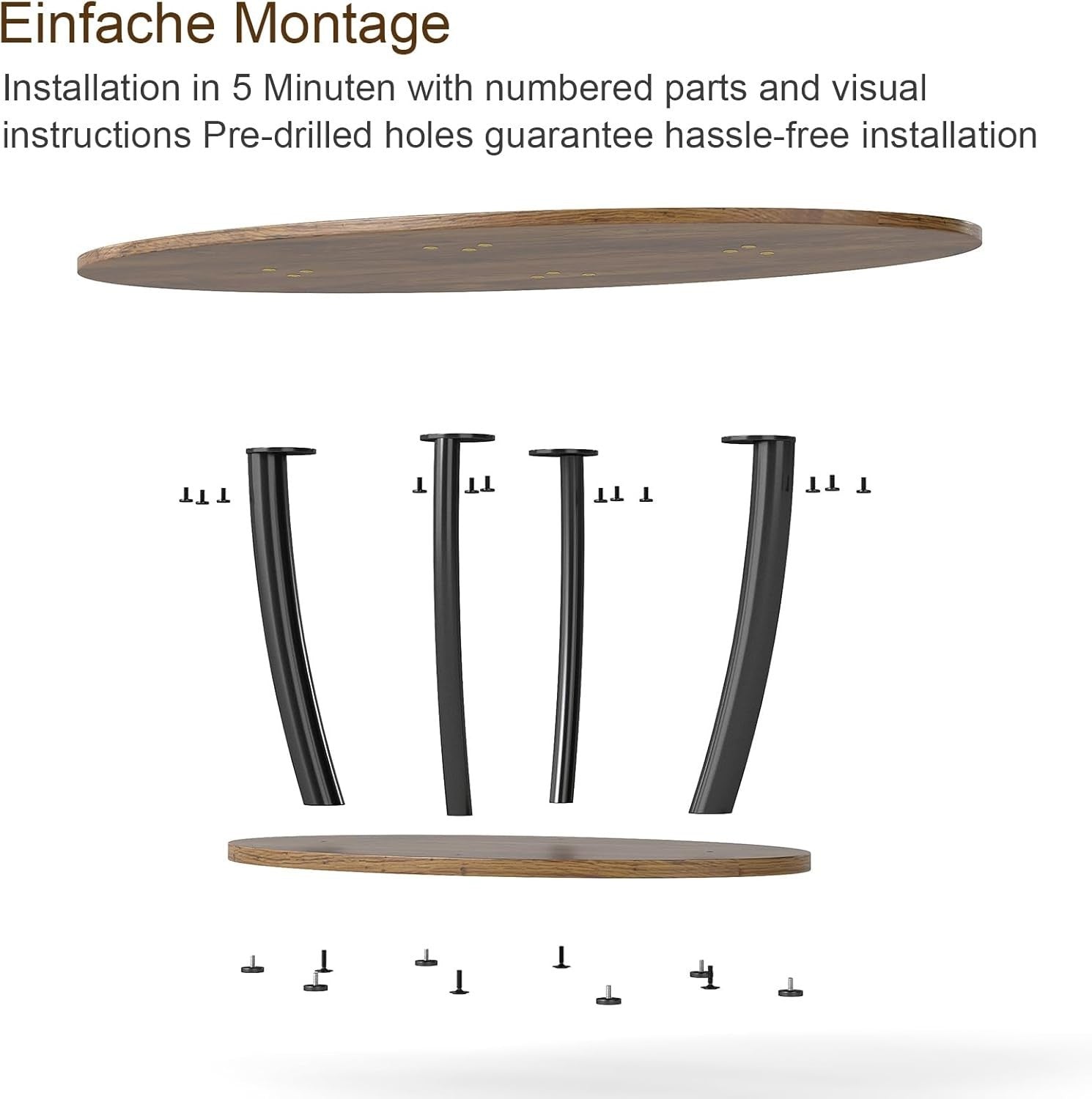 Modern Oak Oval Coffee Table with Storage Shelf – Small Space Mid-Century