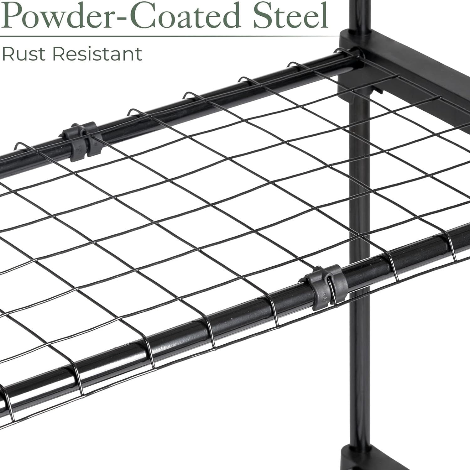 Double 4 Tier Metal Garden Shelving Rack Plant Stand Rust Resistant 107x90x30cm