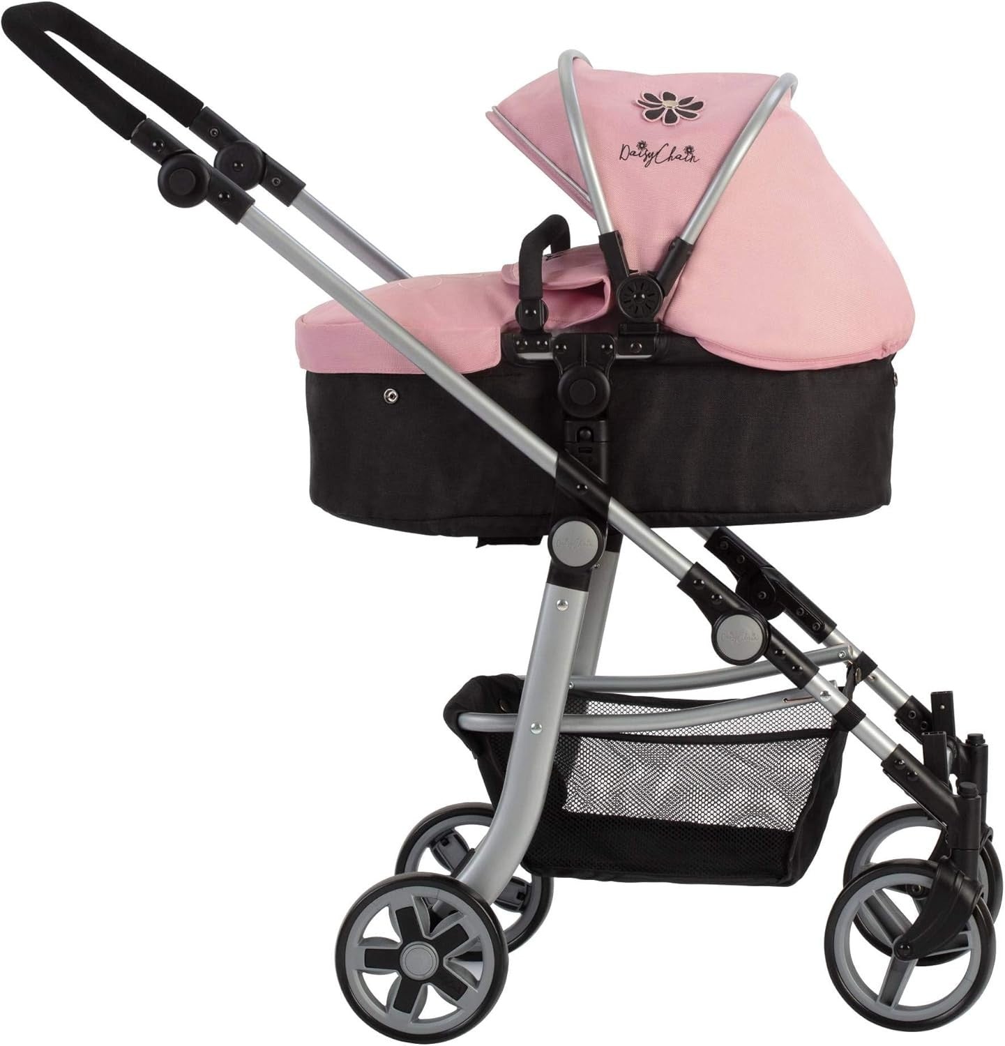 Extra Large Double Dolls Pram 95cm Adjustable Handle, Toy Pushchair 7–13+
