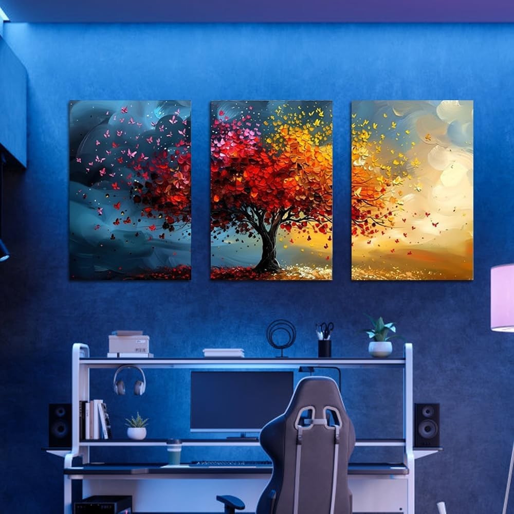 Tree of Life Canvas Wall Art Set of 3 Framed 12x16in Prints