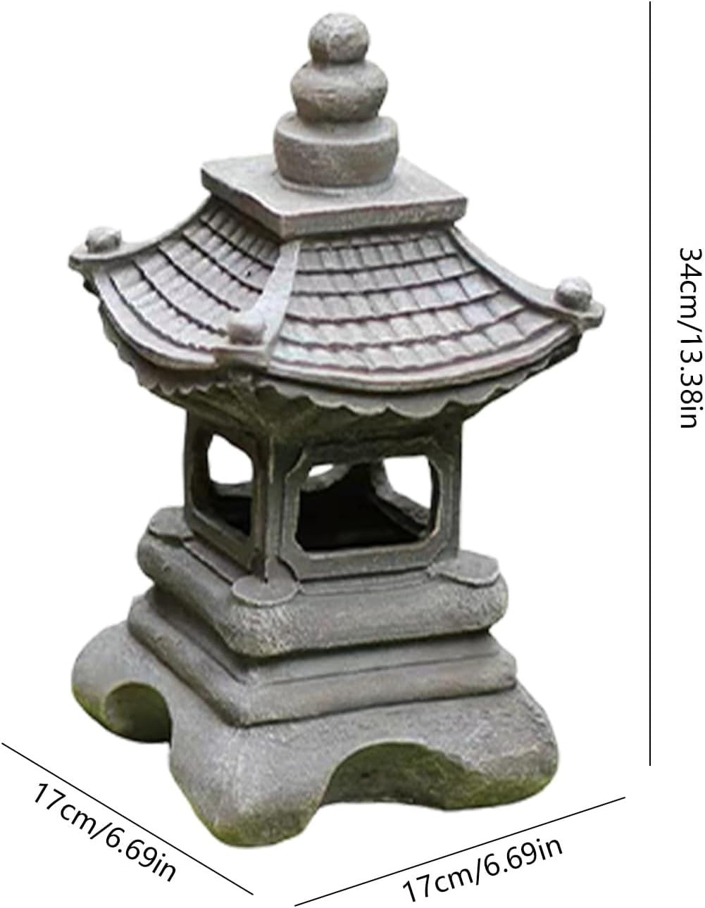 Solar Path Light Four-Corner Pavilion Palace Lantern for Garden Patio Yard
