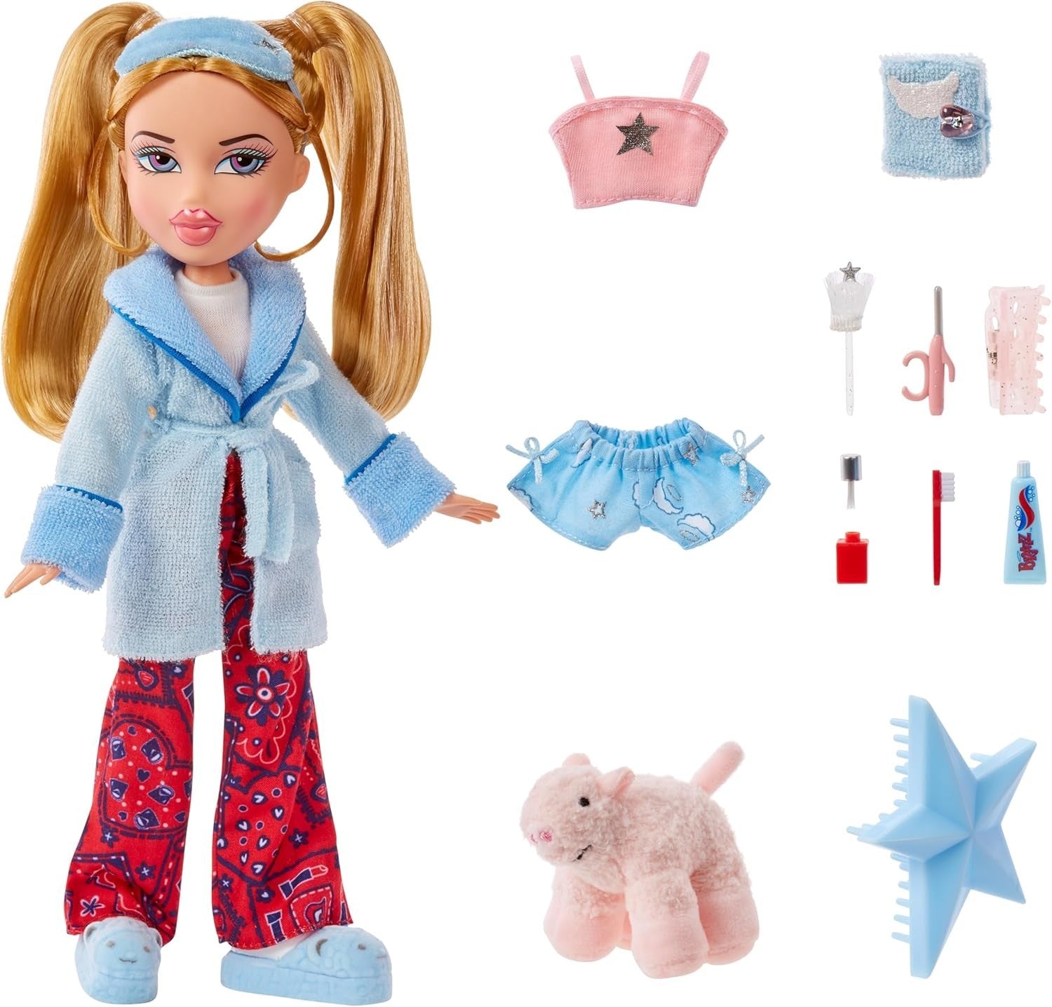 Blonde Slumber Party Fashion Doll Pajamas Plush Sleepover Set