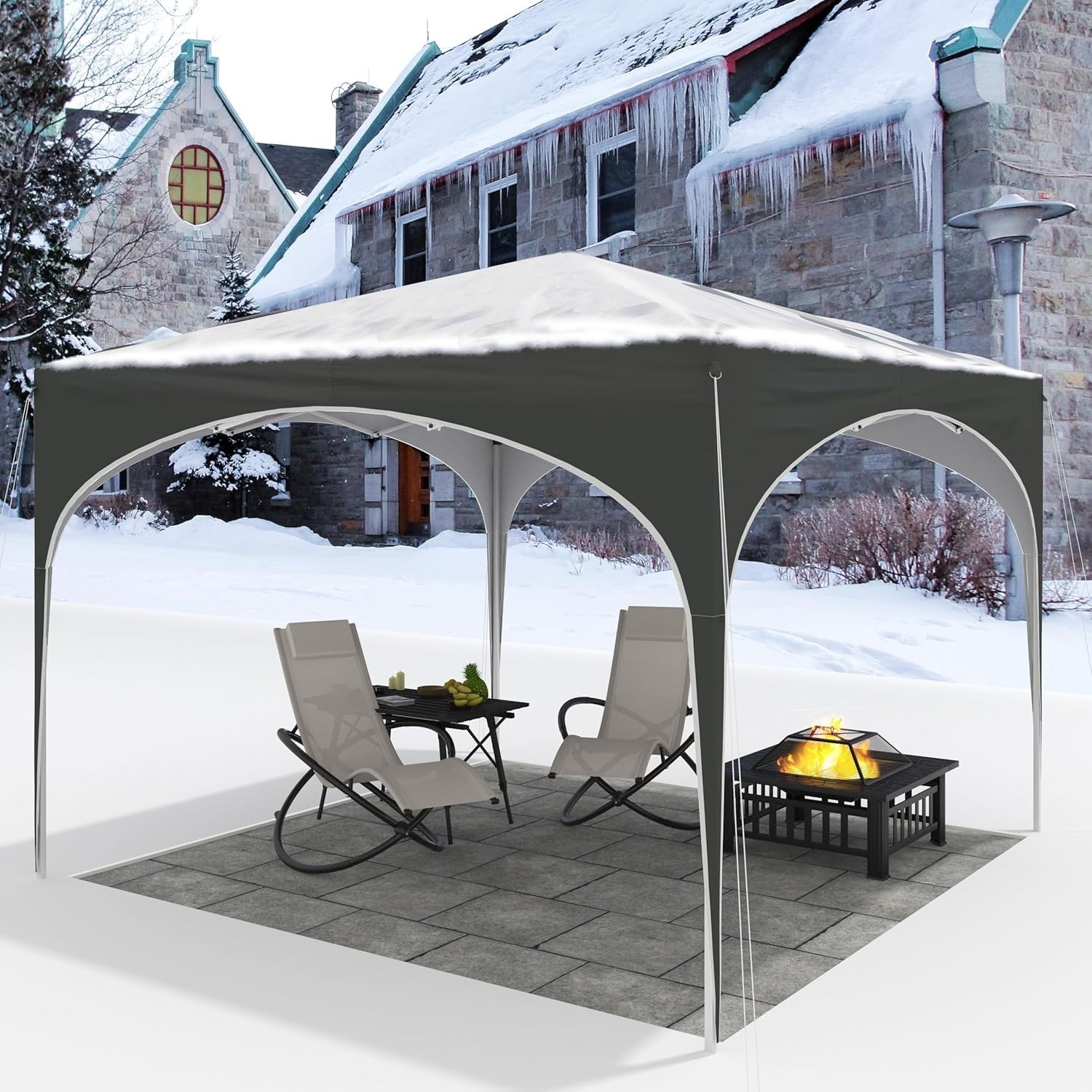 3x3M Pop-Up Gazebo Folding Event Tent Waterproof UV-Protected Grey