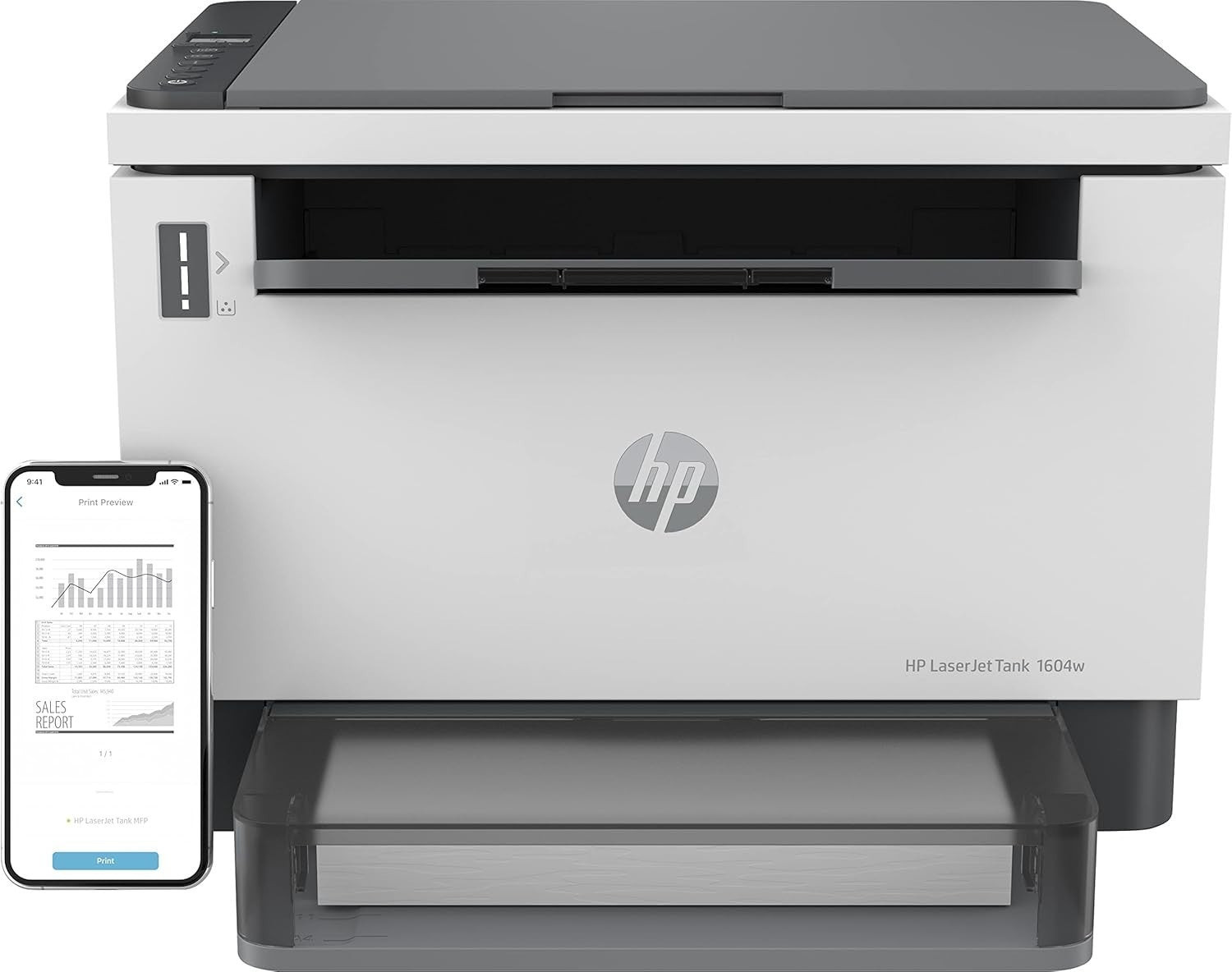 LaserJet Tank MFP 1604w Mono All-in-One Printer Print Scan Copy Bluetooth