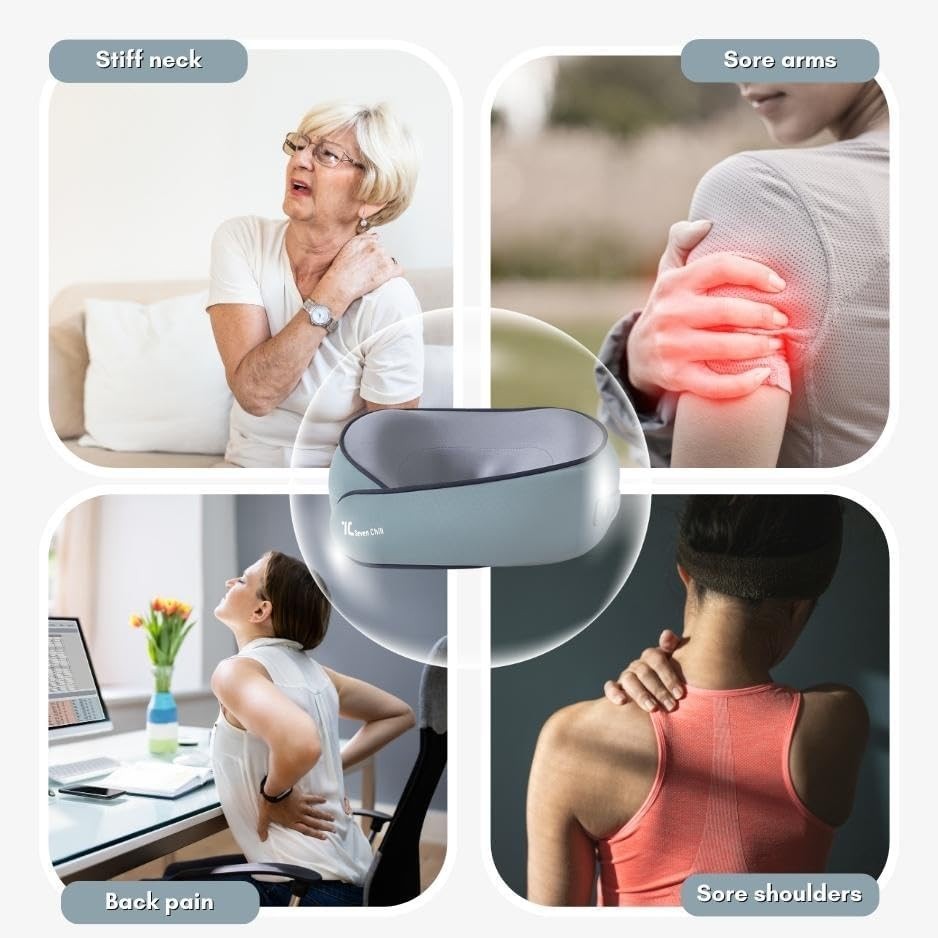 Heated Neck Massager Cordless Deep Tissue Pain Relief Travel Pillow