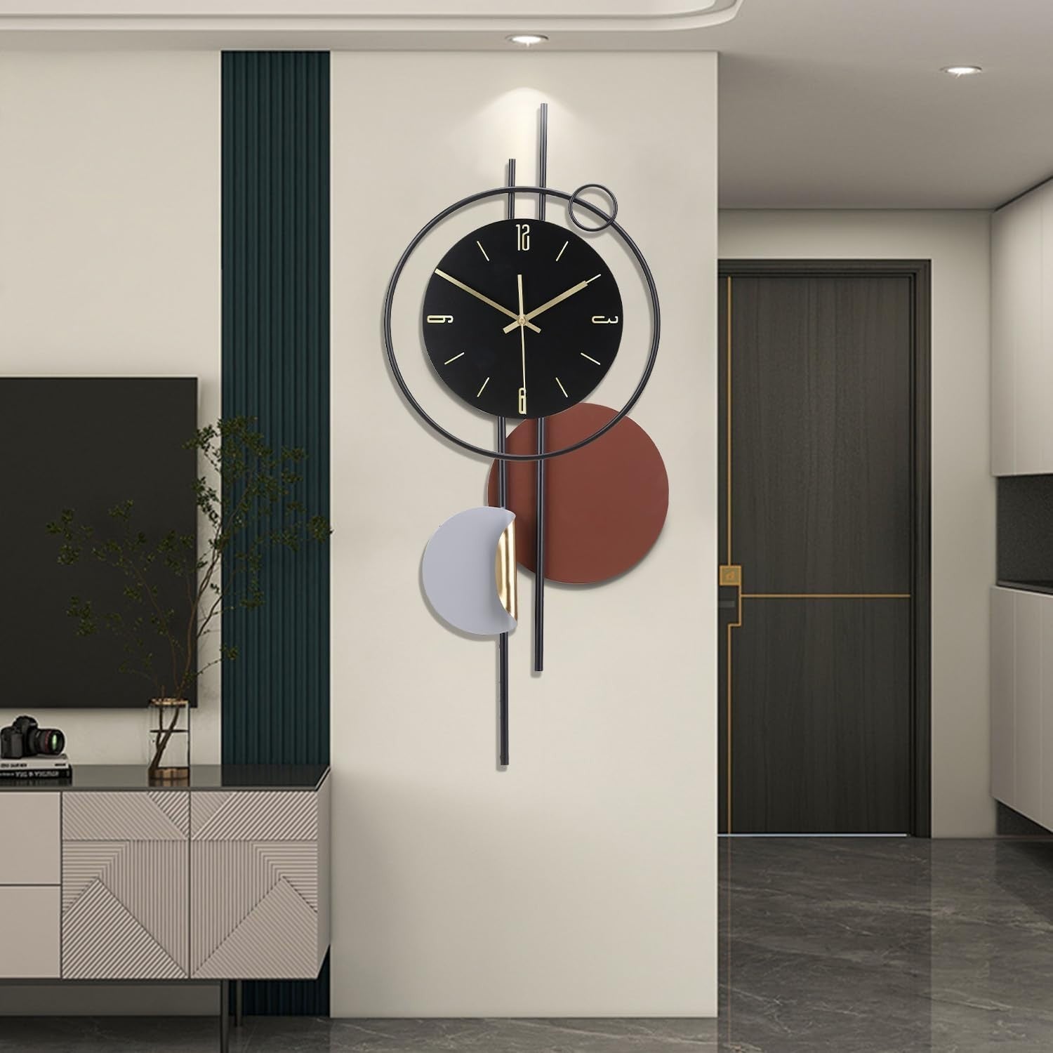 Large Silent Wall Clock 33x70cm | Non-Ticking Quartz Battery Operated Decor