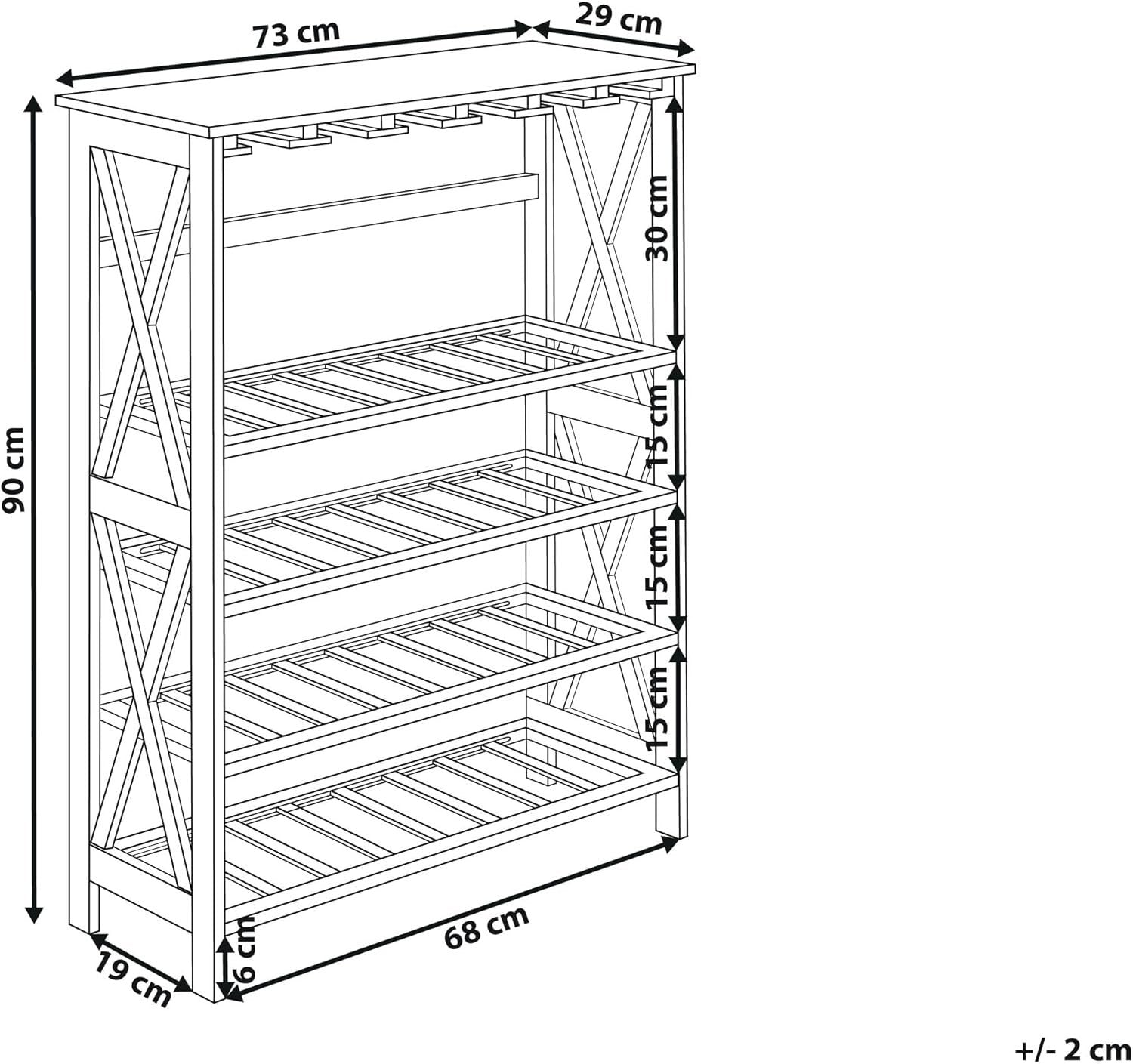 Large Wooden Wine Rack Freestanding Shelf Storage for Bottles & Glasses