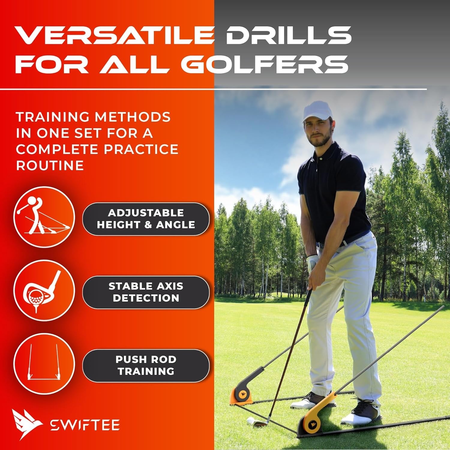 Golf Alignment Trainer Adjustable Swing Plane & Putting Aid