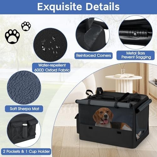 🌟 Portable & Comfortable Pet Carrier This foldable pet carrier bag provides a c