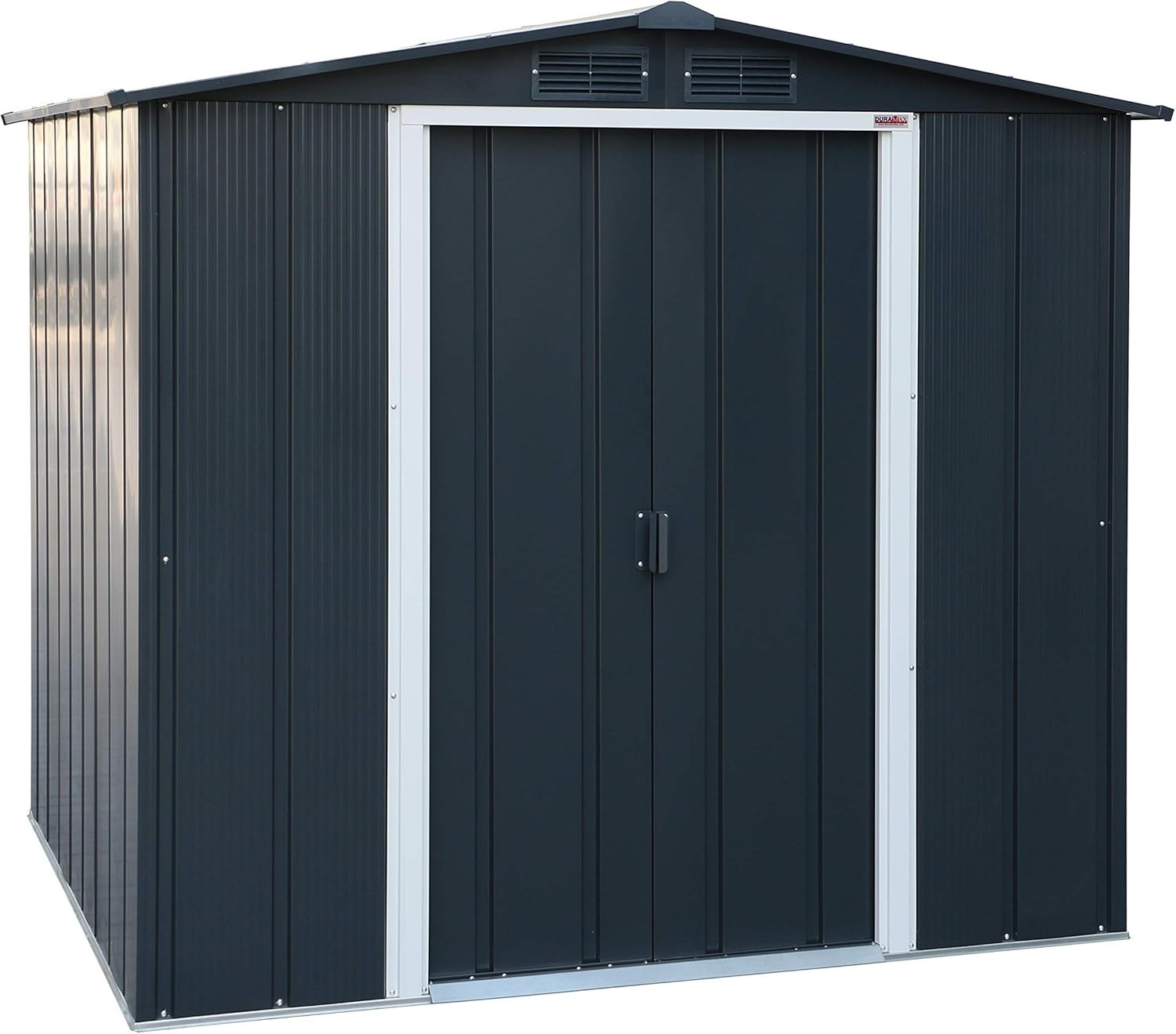 Metal Garden Storage Shed 6x6ft Waterproof Outdoor Tool & Bike Shed Anthracite
