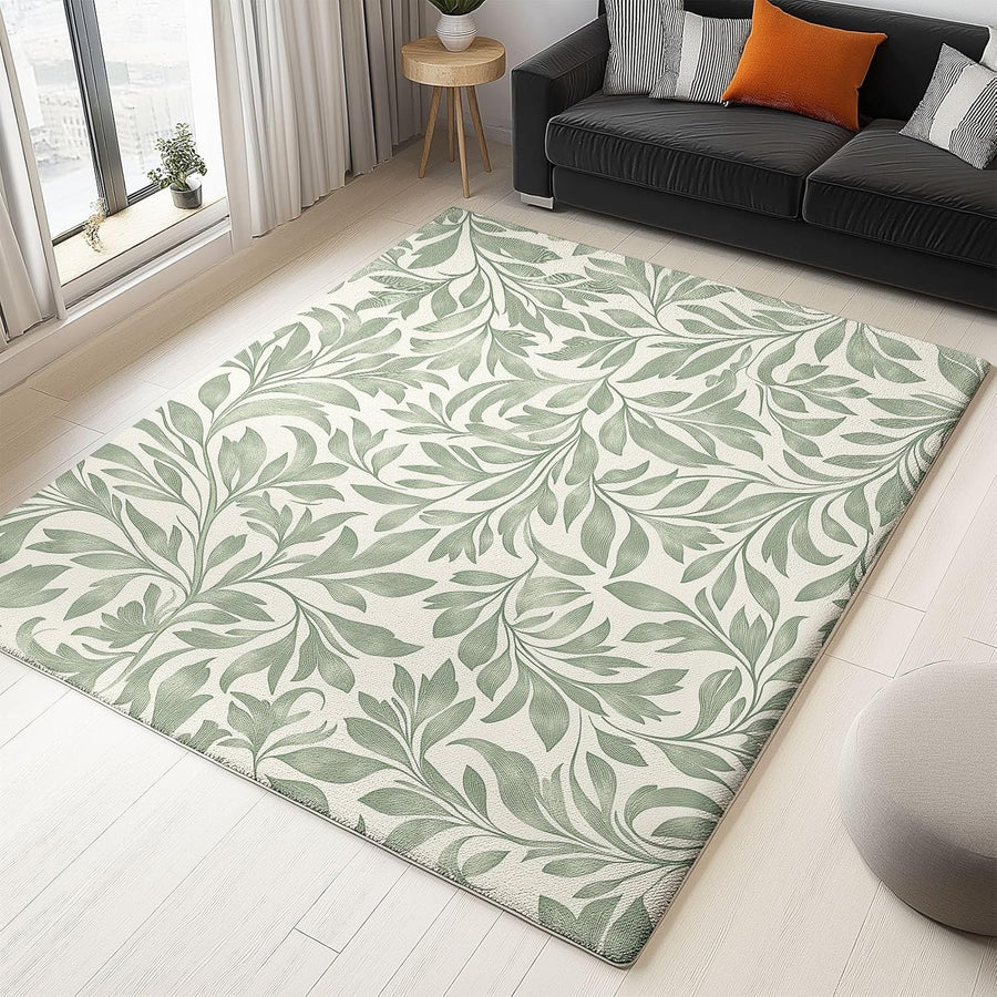 Vintage Floral Area Rug 80x150cm Non Slip Soft Washable Living Room Carpet