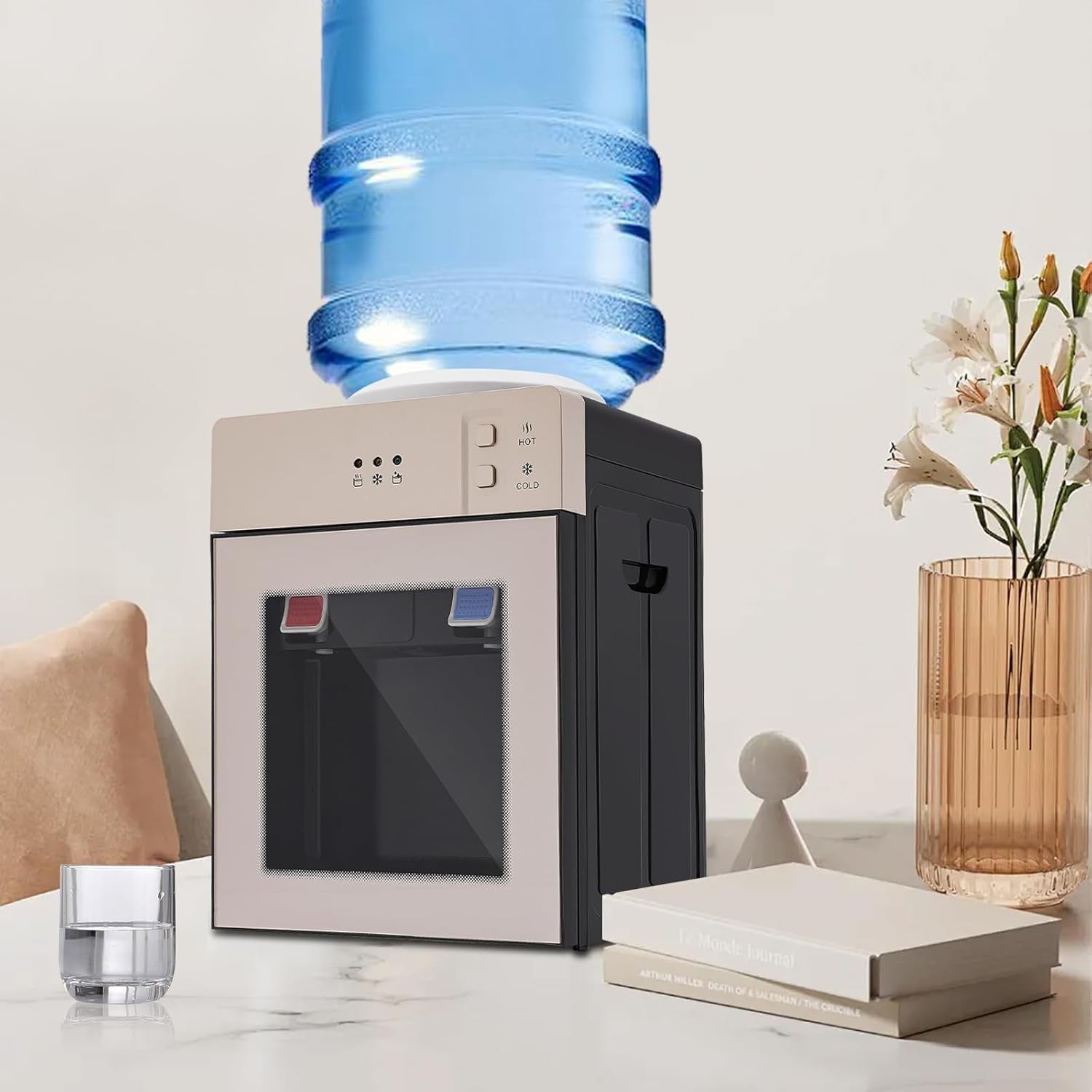 Hot Cold Water Dispenser 3/5 Gallon Top Loading Countertop Chiller