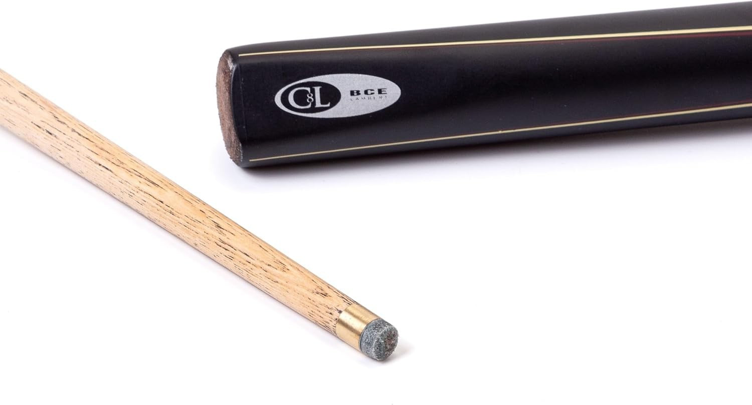 57” Snooker Pool Cue 2 Piece Ash Shaft 9.5mm Tip Soft Case