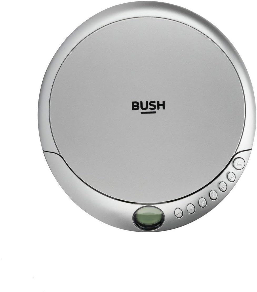 Portable Jog Proof CD Player Silver Compact Personal Music Player AUX