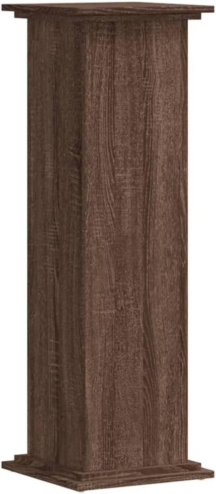 Tall Brown Oak Plant Stand 100cm Modern Wood Pedestal Table for Home Decor