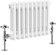 Horizontal Double Column Radiator 300x425mm White Cast Iron Style