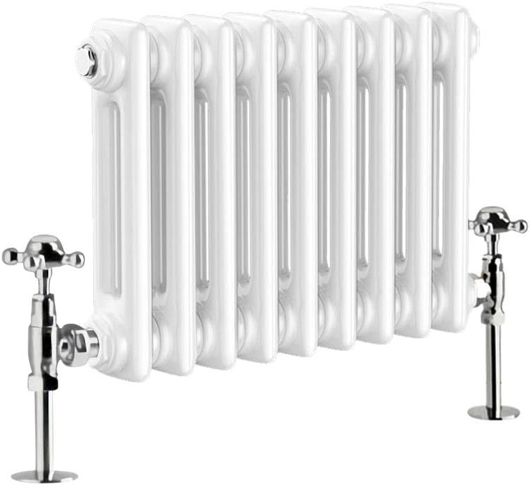 Horizontal Double Column Radiator 300x425mm White Cast Iron Style