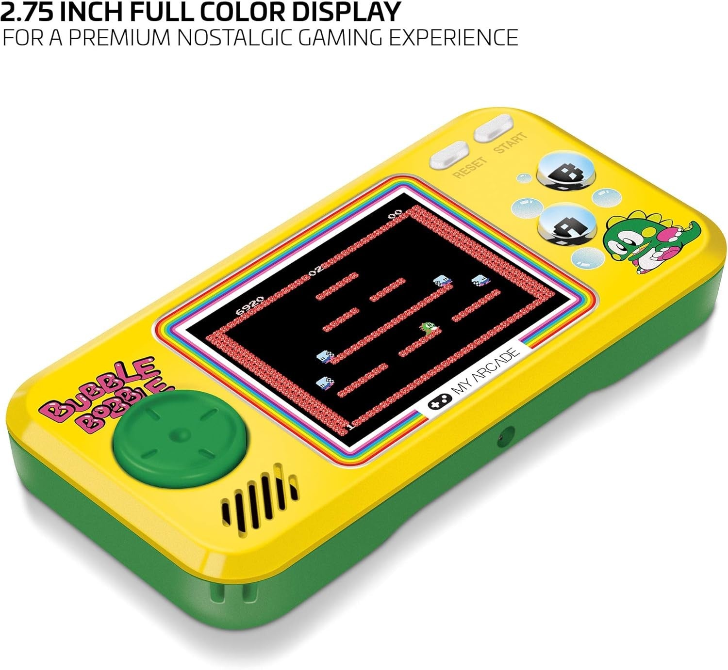 Mini Retro Bubble Arcade Game Console Handheld Yellow