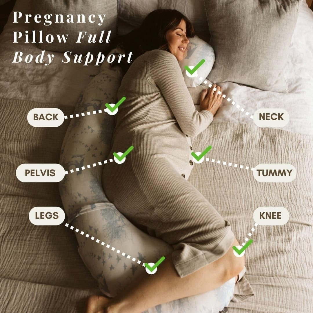 Full Body Pregnancy Pillow C Shape Maternity Support for Sleeping & Nursing