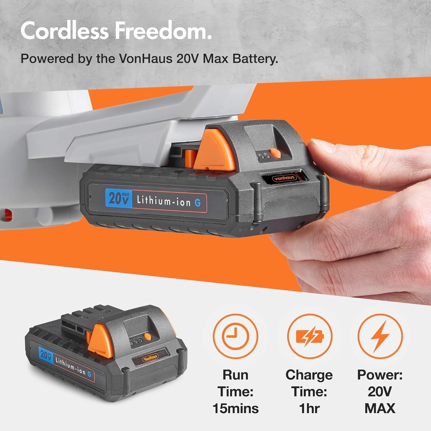 Cordless Leaf Blower 20V Battery Lightweight Quiet Handheld Garden