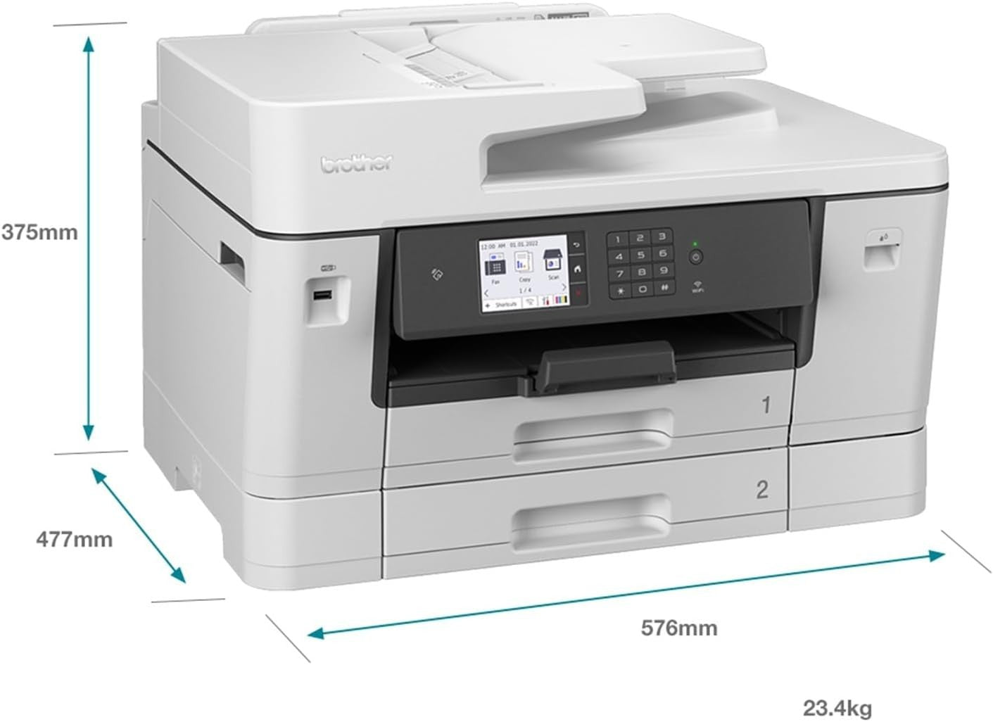 A3 Wireless Colour Inkjet Printer | 4-in-1 | Fast 28ppm | Black