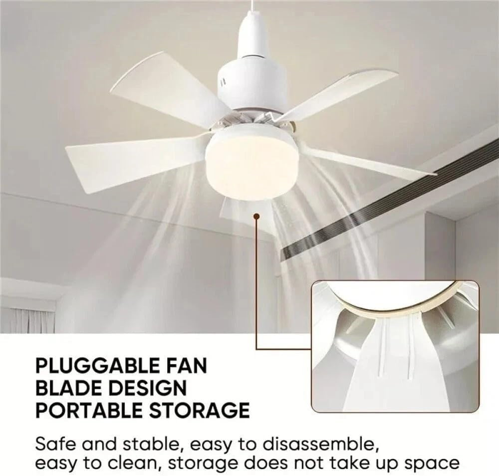 420mm Ceiling Fan with Light, 3 Speeds, 30W Dimmable LED, Remote, Timer