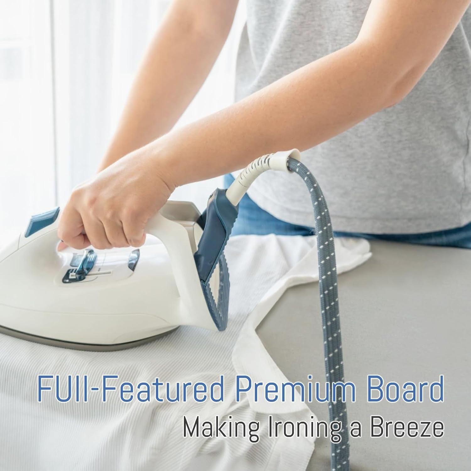 Full Size Ironing Board Adjustable Height Heavy Duty Heat Resistant 137cm