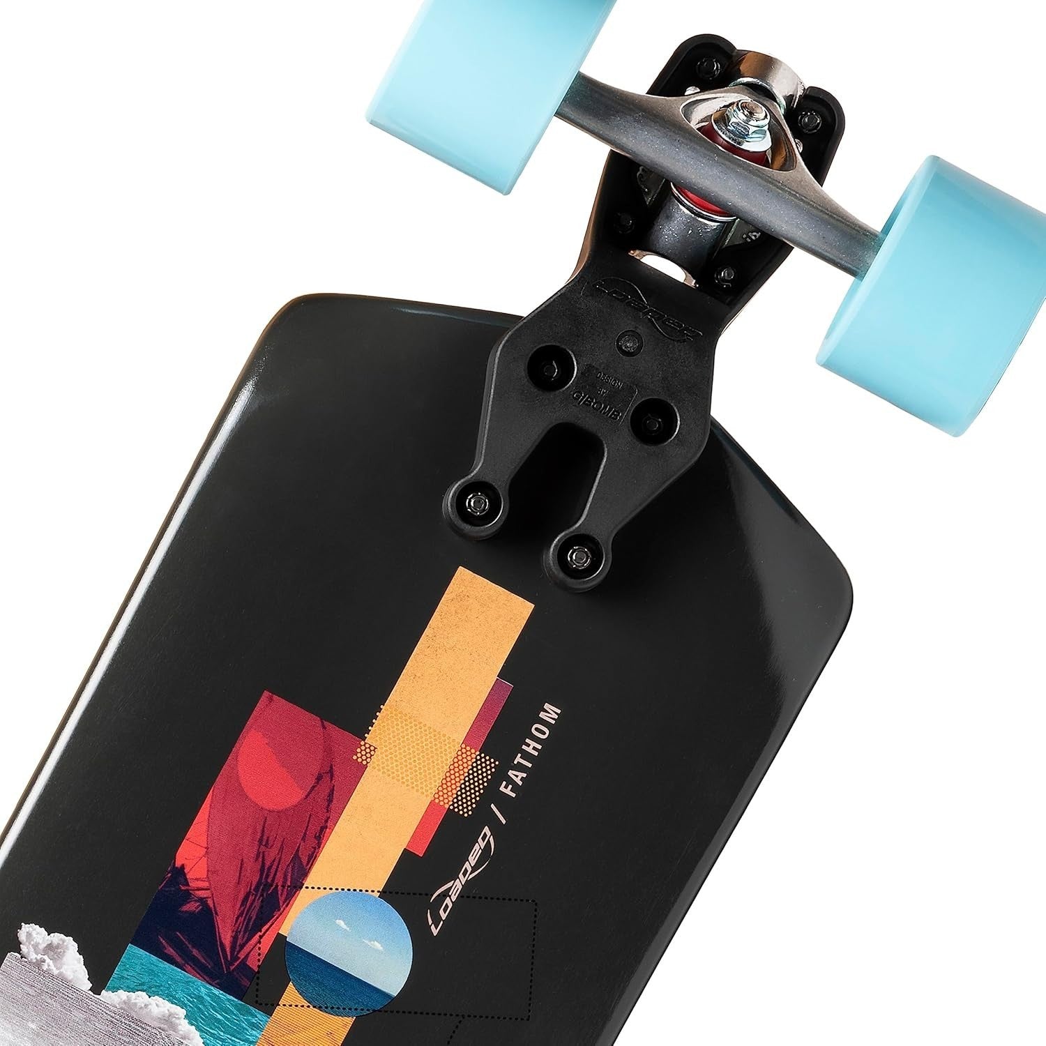 Drop-Through Longboard 9.25" Maple Deck Orange/Blue 85mm Wheels