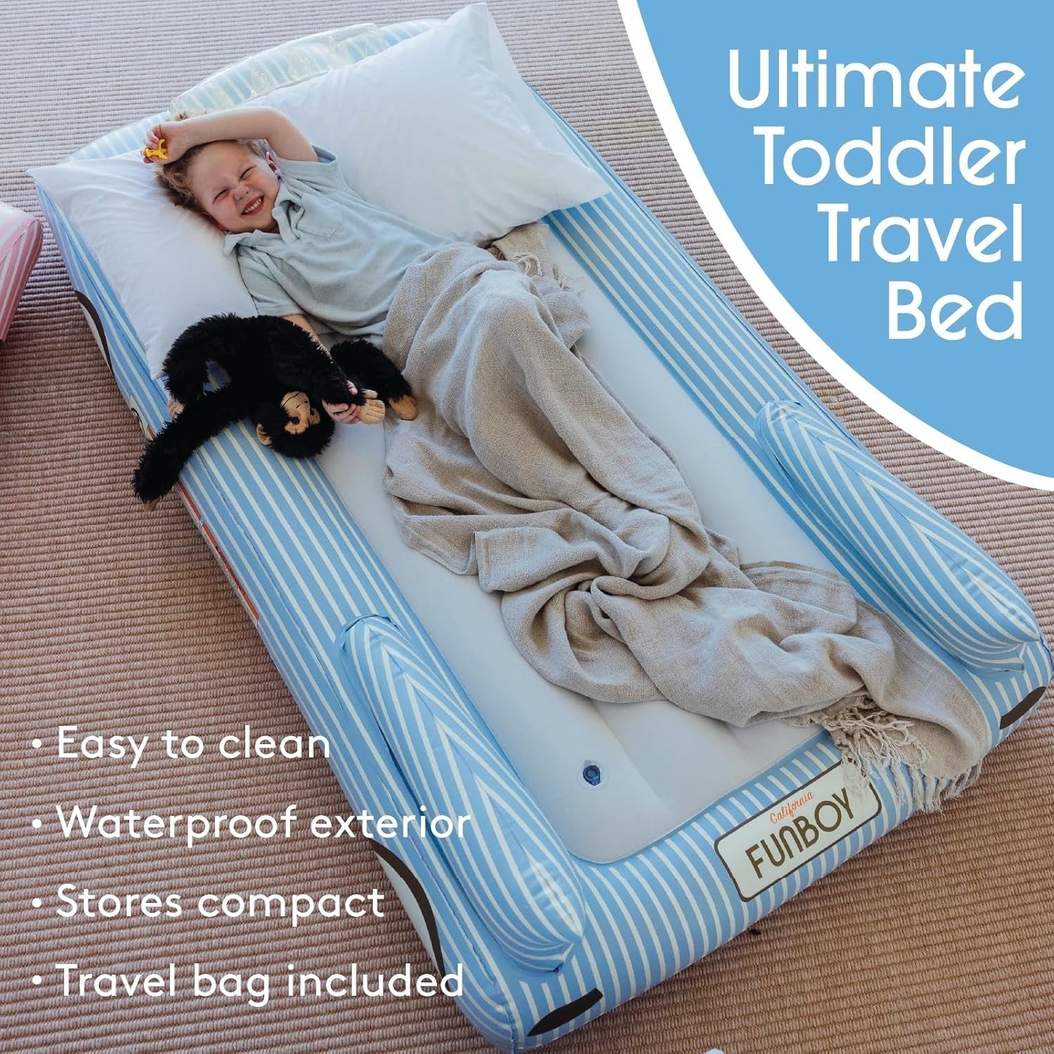 Kids Twin Inflatable Travel Bed Mattress with Carry Bag – Sleepovers