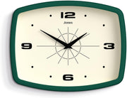 Retro 25cm Wall Clock Rectangle Silent Modern Kitchen Living Room Home Decor