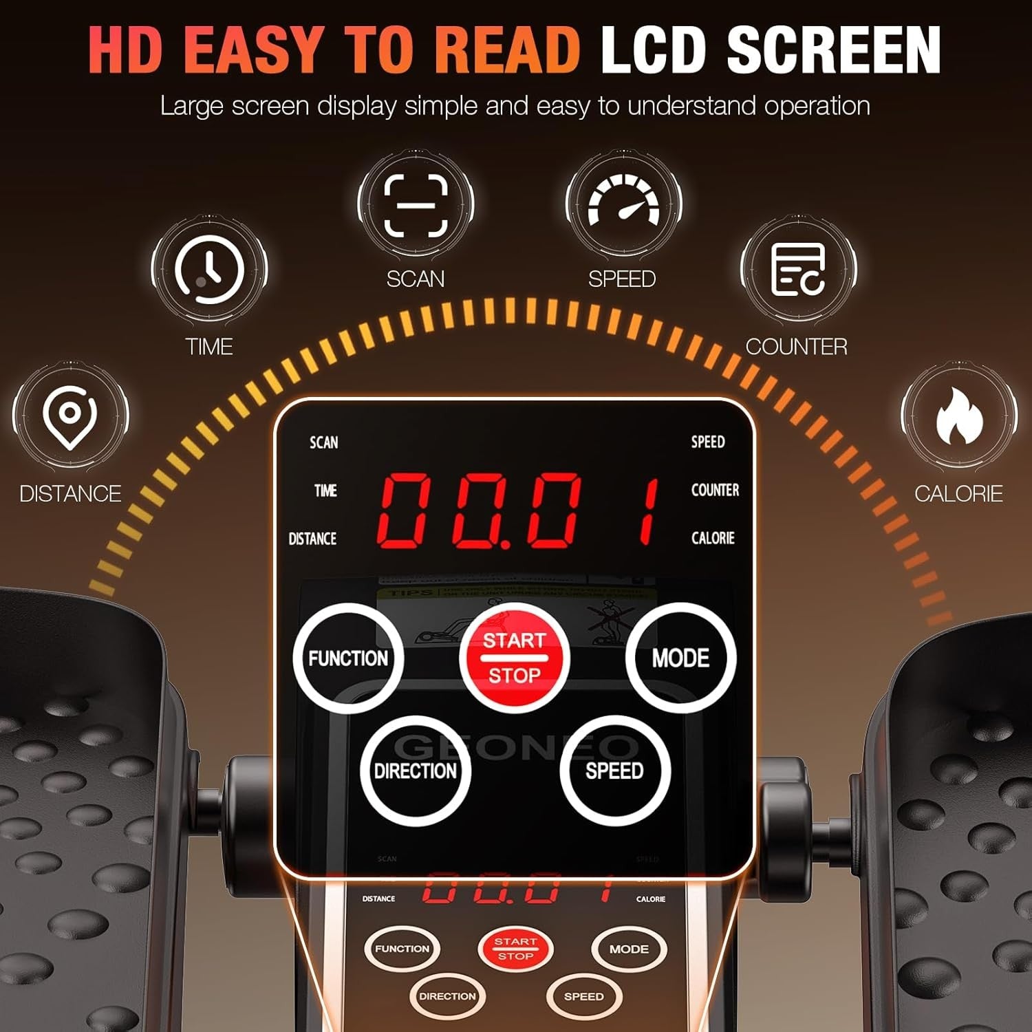 Under Desk Elliptical Machine Electric Seated Pedal Exerciser Quiet Remote
