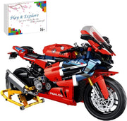 1017-Piece Motorcycle Building Kit, Realistic Motorbike Model Toy for Teens & Ad