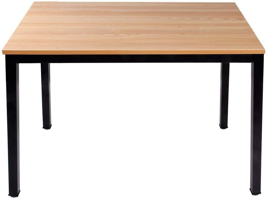 Teak & Black Computer Desk 100x60cm Modern Writing Table for Home Office